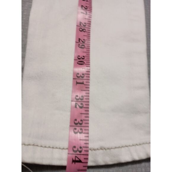 MISS ME: White Jeans with Zipped Back Pockets/Easy Ankle Skinny, Woman Size 26 - Picture 6 of 8